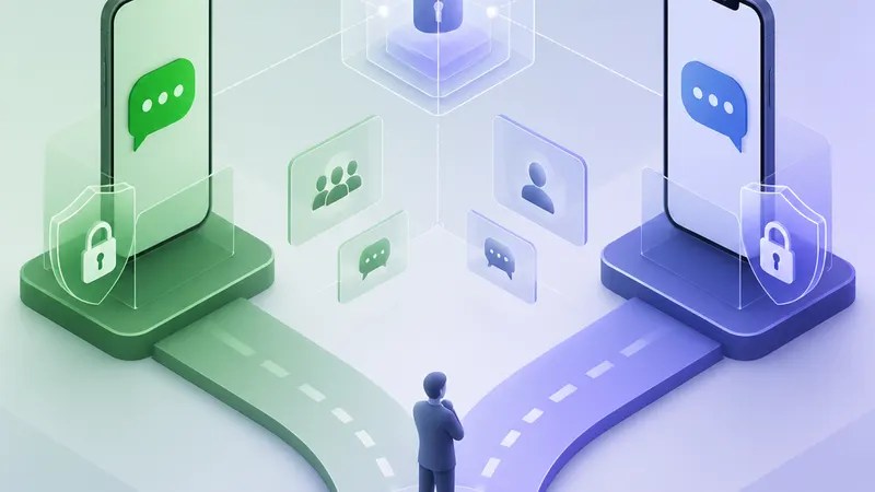 E2EE RCS on Android and iPhone: What to Choose concept diagram