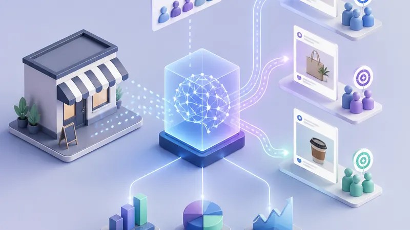 How AI Ads Help Small Businesses concept diagram