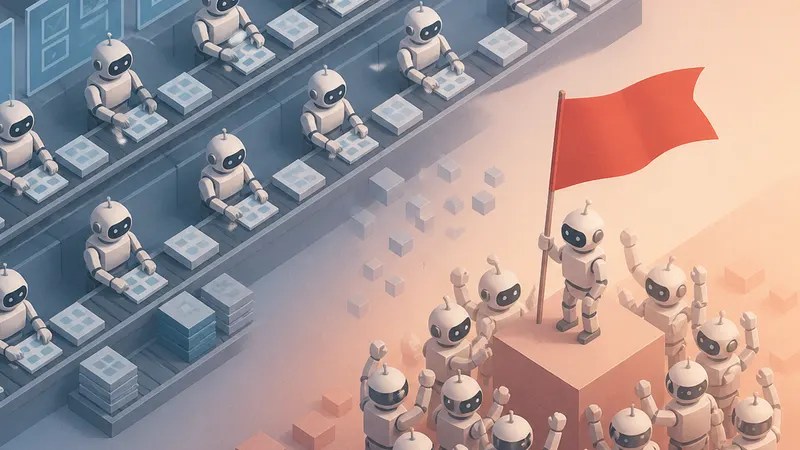 Overworked AI Agents Get Marxist, Study Finds concept diagram