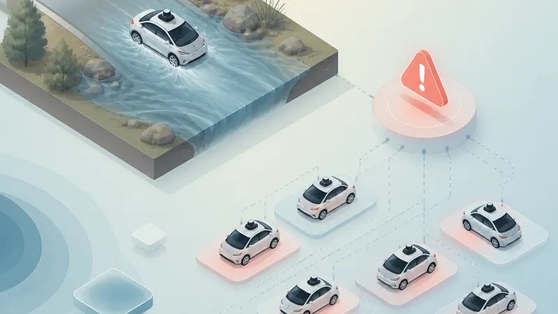 Waymo recalls thousands after flood creek incident concept diagram